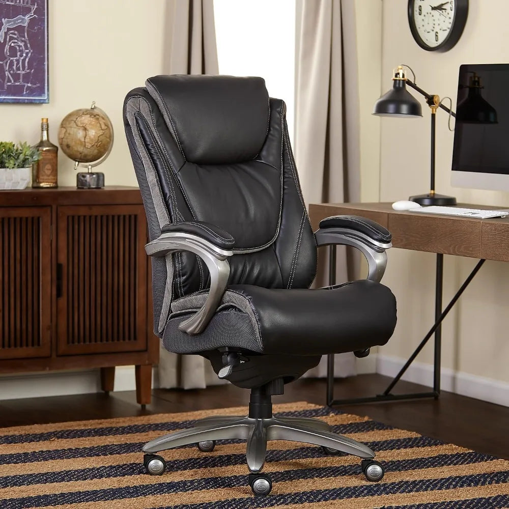 Office Chair, Ergonomic Computer Chairs with Multi-Layer Seat Cushion, Height Adjustable, Faux Leather, Executive Comfort Chair