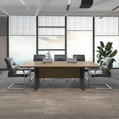 Rectangular Conference Table: Long Desk and Chair Set for Meetings.