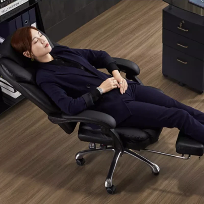 Massage Recliner Office Chairs Ergonomic Editor Executive Metal Foot Rest Armchairs Aluminium Wheels Cadeira Office Furniture