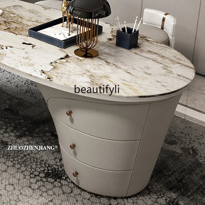 Light luxury post-modern simple Nordic, study writing desk computer desk integrated household slate