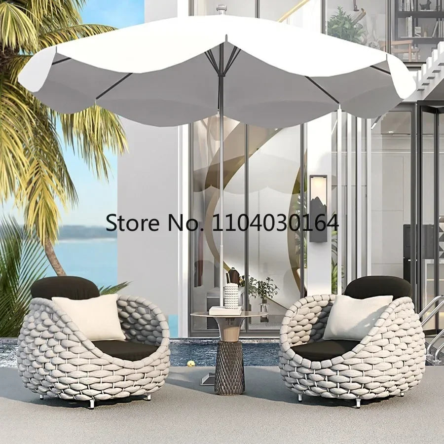 Garden Villa Balcony Rattan Chair Coffee Table Furniture Combination Outdoor Garden Waterproof Sunscreen Rattan Casual Sofa