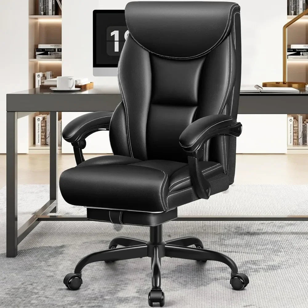Ergonomic High Back Executive Office Chair with Footstool