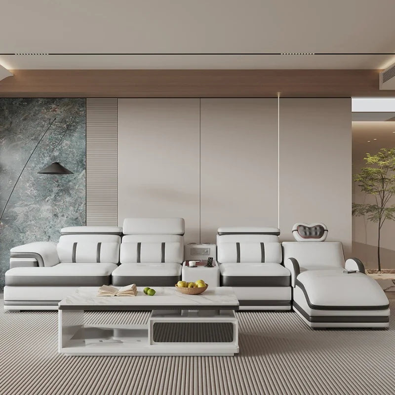 Reclining Electric Living Room Sofas Modern Massage Designer Lounge Sofa Sectional Leather Divano Letto Apartment Furniture
