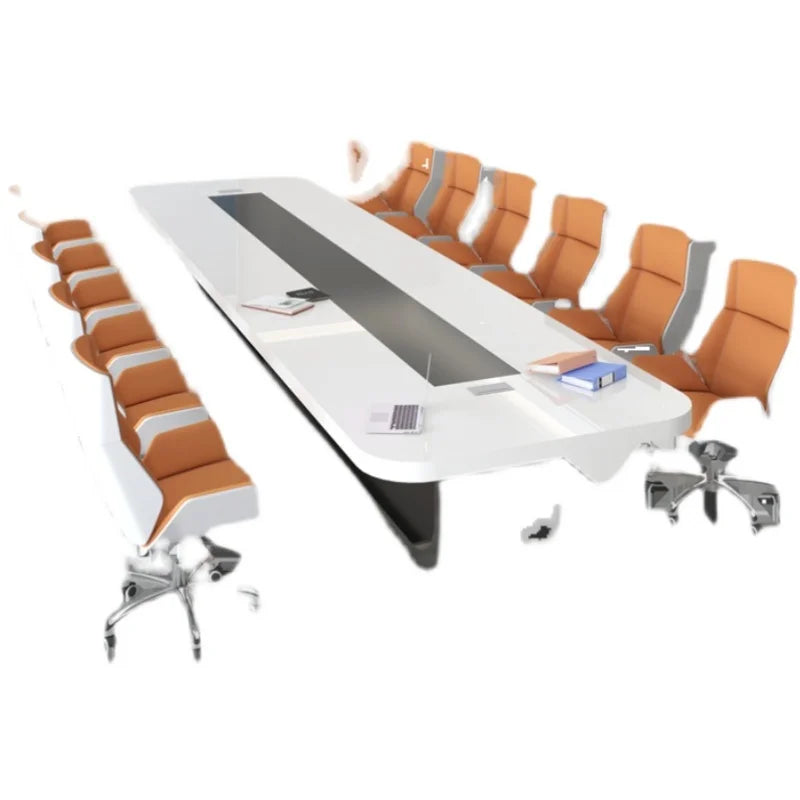 Paint Baking Conference Table Long Table Simple Modern Furniture White Medium and Large Negotiation Table Conference Room Office
