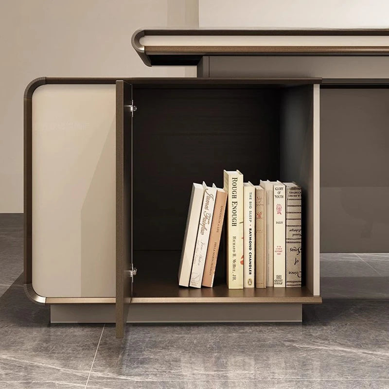 Executive Monitor Office Desks Design Modern Storage Work Computer Office Table Drawers Scrivania Con Cassetti Furnitures