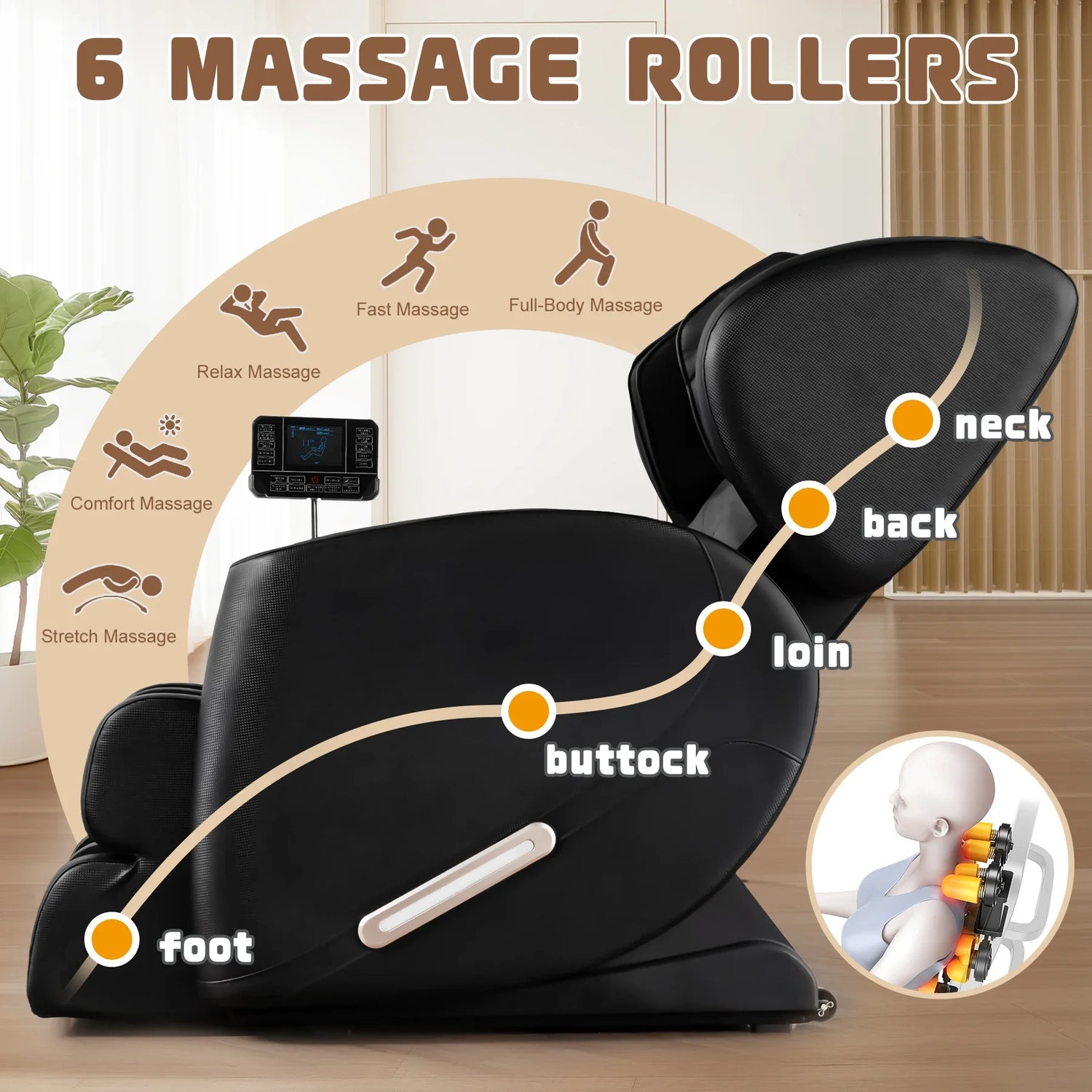 Fauteuil de massage inclinable avec chauffage