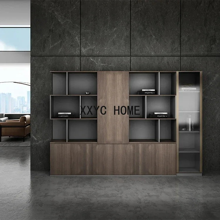 New Office Floor File Data Cabinet Wooden Bookcase File Cbinet Storage Cabinet Background Cabinet