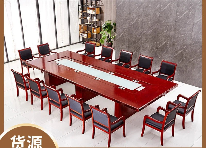 Modern painted conference table with a long design and chair combination for multiple users