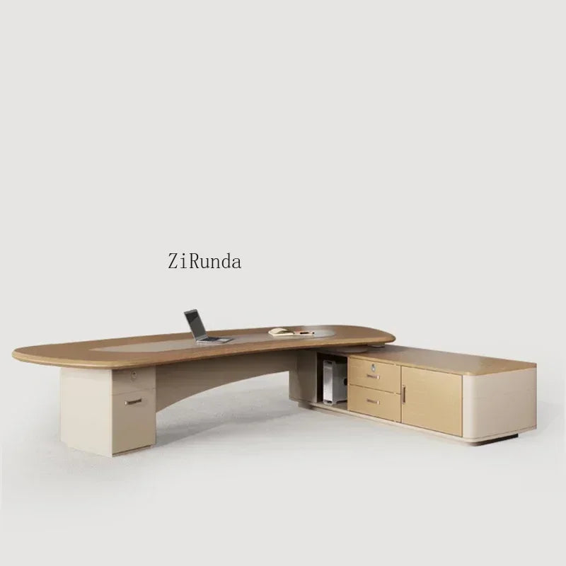 Luxury office desk, modern, elegant, simple, practical, stylish, large countertop, office furniture