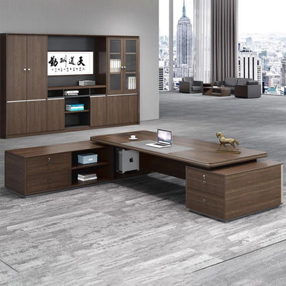European Executive L-Shaped Office Desk