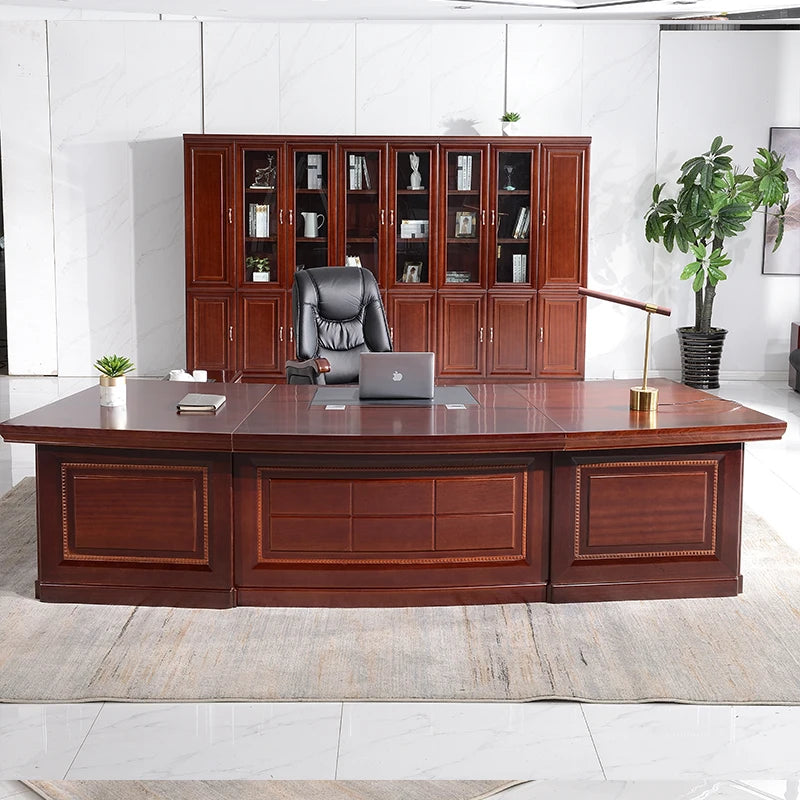 Luxury President Desk with Non-Slip Surface and Drawers