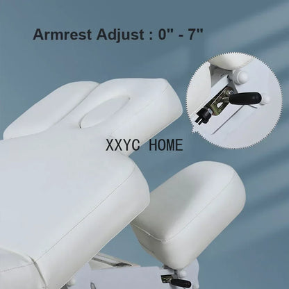 New White Esthetician Therapy Spa Treatment  3 Electric Motor Extension Lash Facial Table De Massage Bed