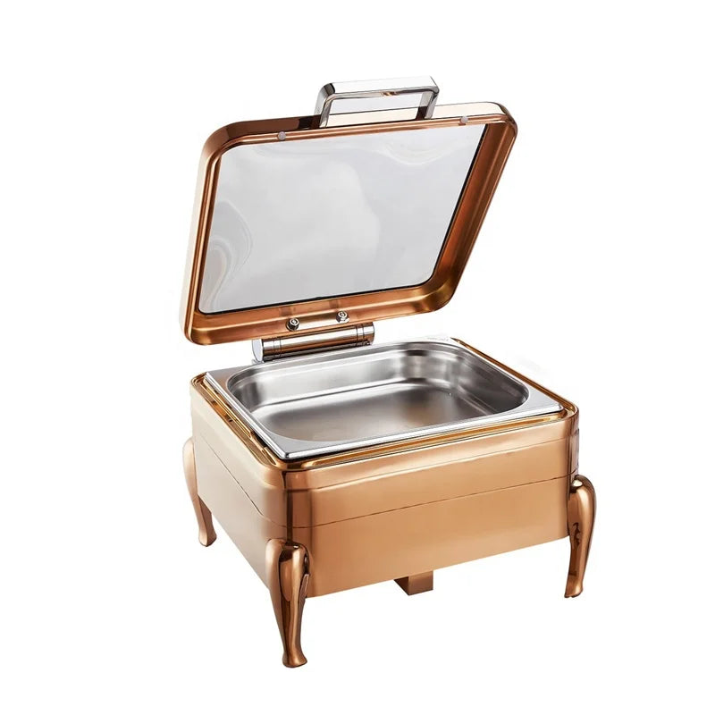Stainless Steel Chaffing Dish Set  hydraulic luxury golden chafing dish Buffet Set Food Warmers for Restaurant