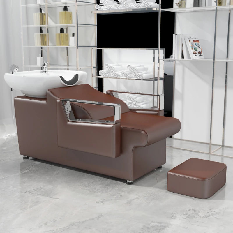 Luxury Basin Shampoo Chair Hair Therapy Styling Stations Hairwash Bed Head Spa Haar Wasch Liege Salon Equipment Furniture