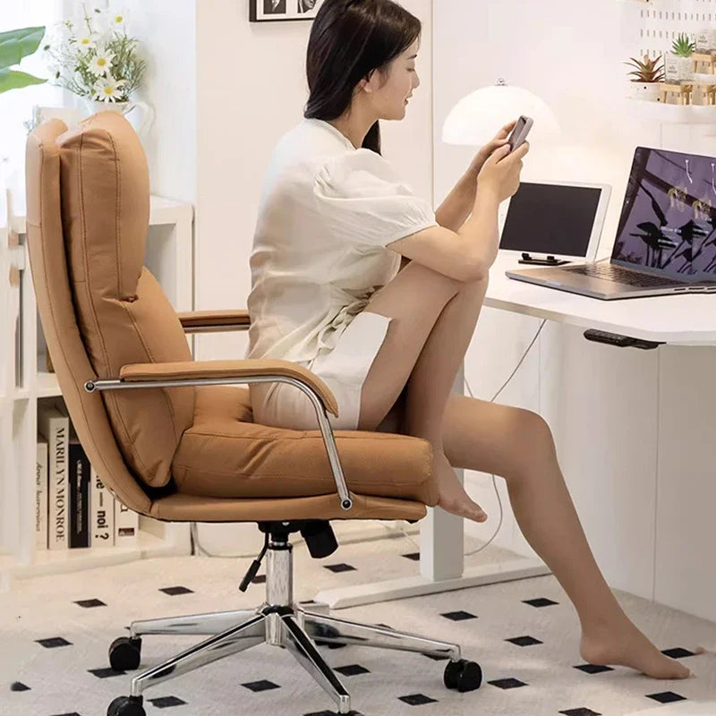 Luxury Ergonomic Office Chair Throne Salon Leather Designer Lounge Office Chair Nordic Portable Relaxing Stoel office furniture