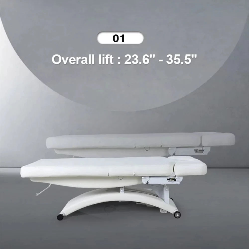 New White Esthetician Therapy Spa Treatment  3 Electric Motor Extension Lash Facial Table De Massage Bed