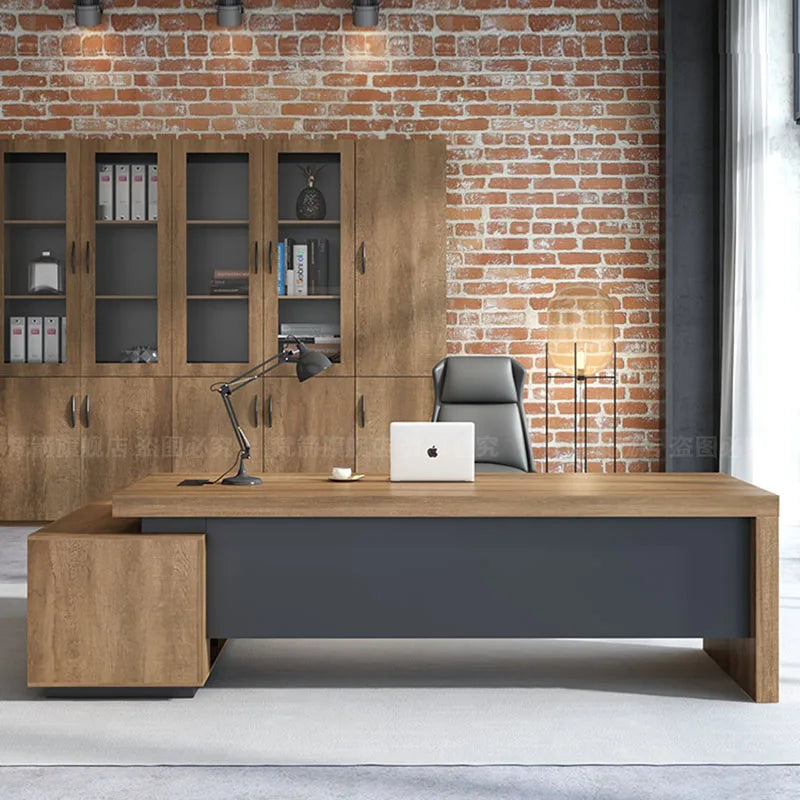 Boss L-Shaped Desk – Gaming Room & Office Furniture, Computer Table for Study, Modern Writing Escritorio, Executive Office Desk