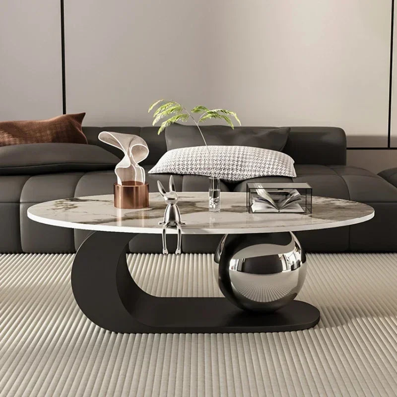 Nordic Retractable Coffee Table Living Room Home Design Rock Plate Luxury Minimalist