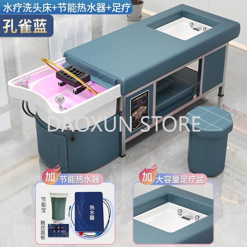 Shower Head Hair Washing Bed Luxury Foot Basin Comfort Lounge Shampoo Chair Salon Massage Lavacabezas Salon Equipment MQ50SC