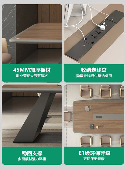 Staff training Modern Long Conference Table &amp; Chair Set