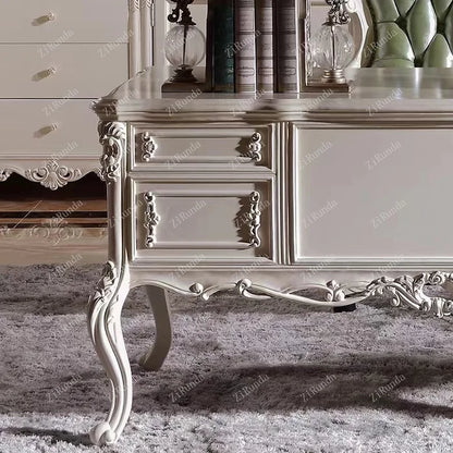 Solid wood luxury desk bookcase European-style desk home office desk and chair computer learning