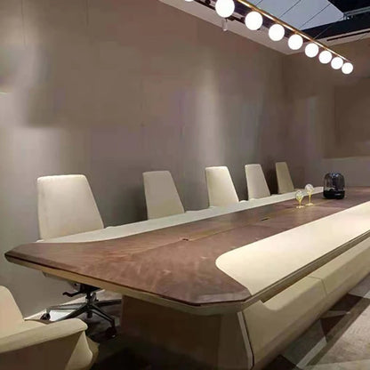 L-Shaped Office Desk with Storage Drawers and Filing Cabinets