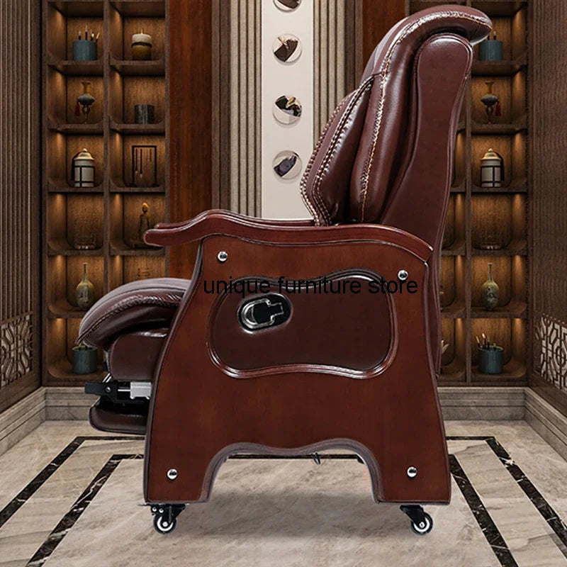 Leather Pedicure Ofice Chair Luxury Ergonomic Computer Floor Ofice Chair Lazy Rolling Armchair Sedia Ergonomica Rome Furniture