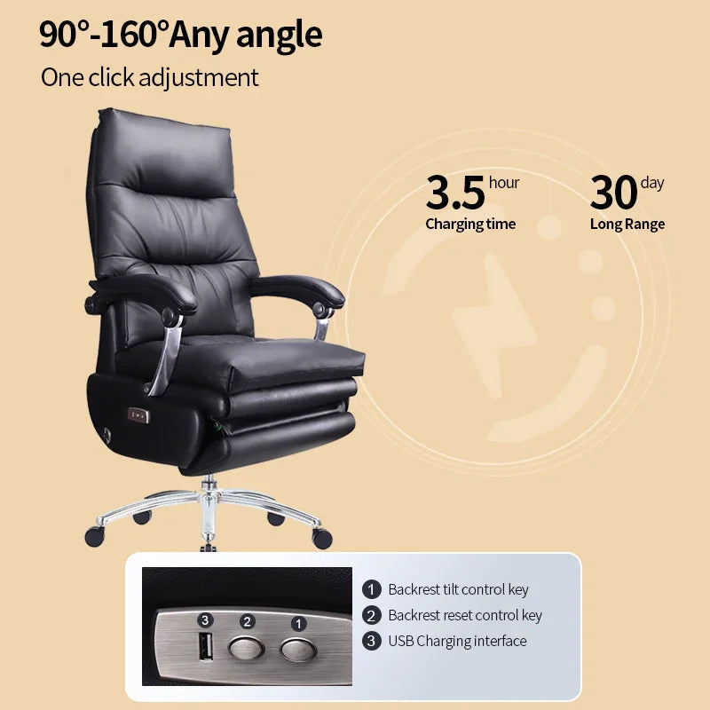Manager office chair can lie flat manual chair boss lunch break Electric Reclinable Comfortable sedentary Business office seat