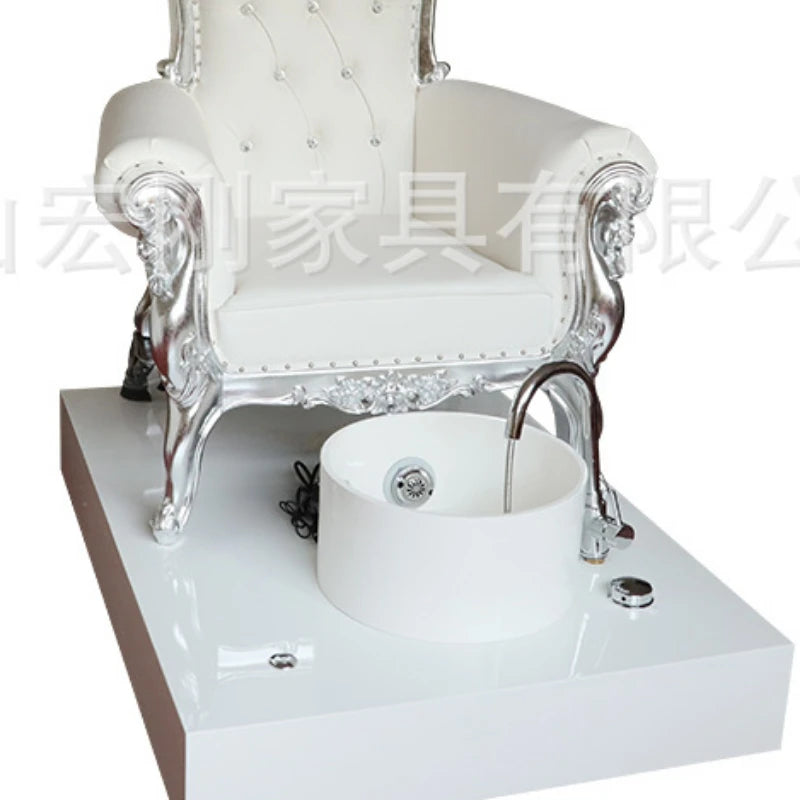 Elegant Chairs Salon Manicure Armchair Pedicure Basin Spa Foot Bath Chair Safe Rack Professional Support Station Tubs Footrest