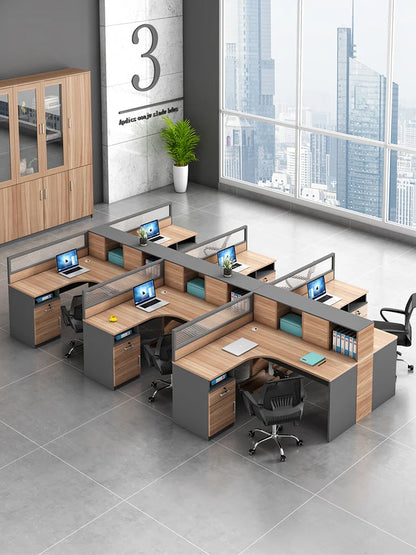 The combination of staff office desks and chairs is minimalist, modern screen, card seat, office finance computer desk