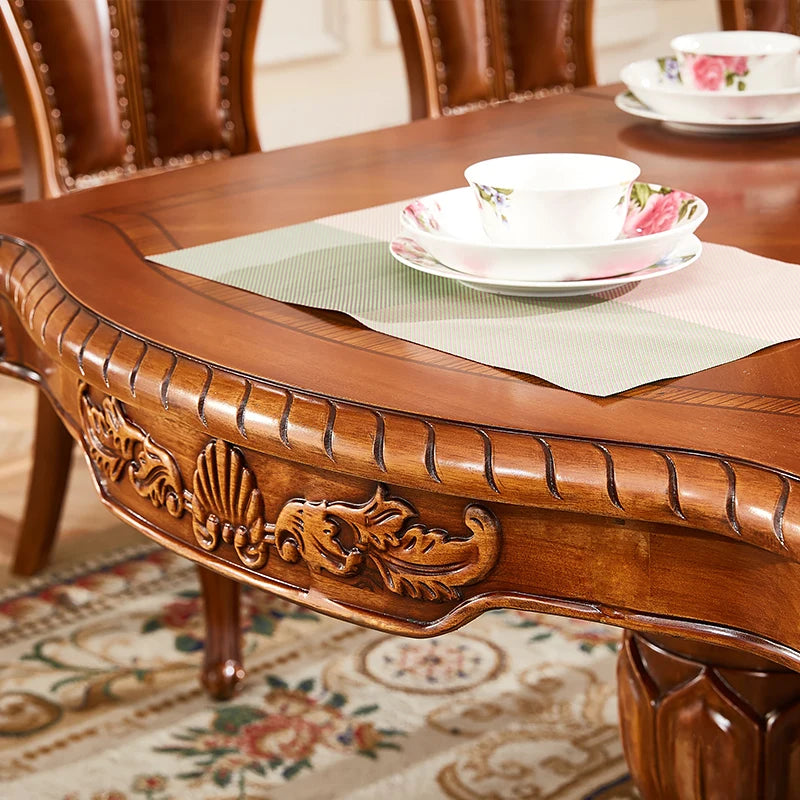 Modern Italian Dining Table – 100% Solid Wood Luxury Set with One Table and 10 Chairs