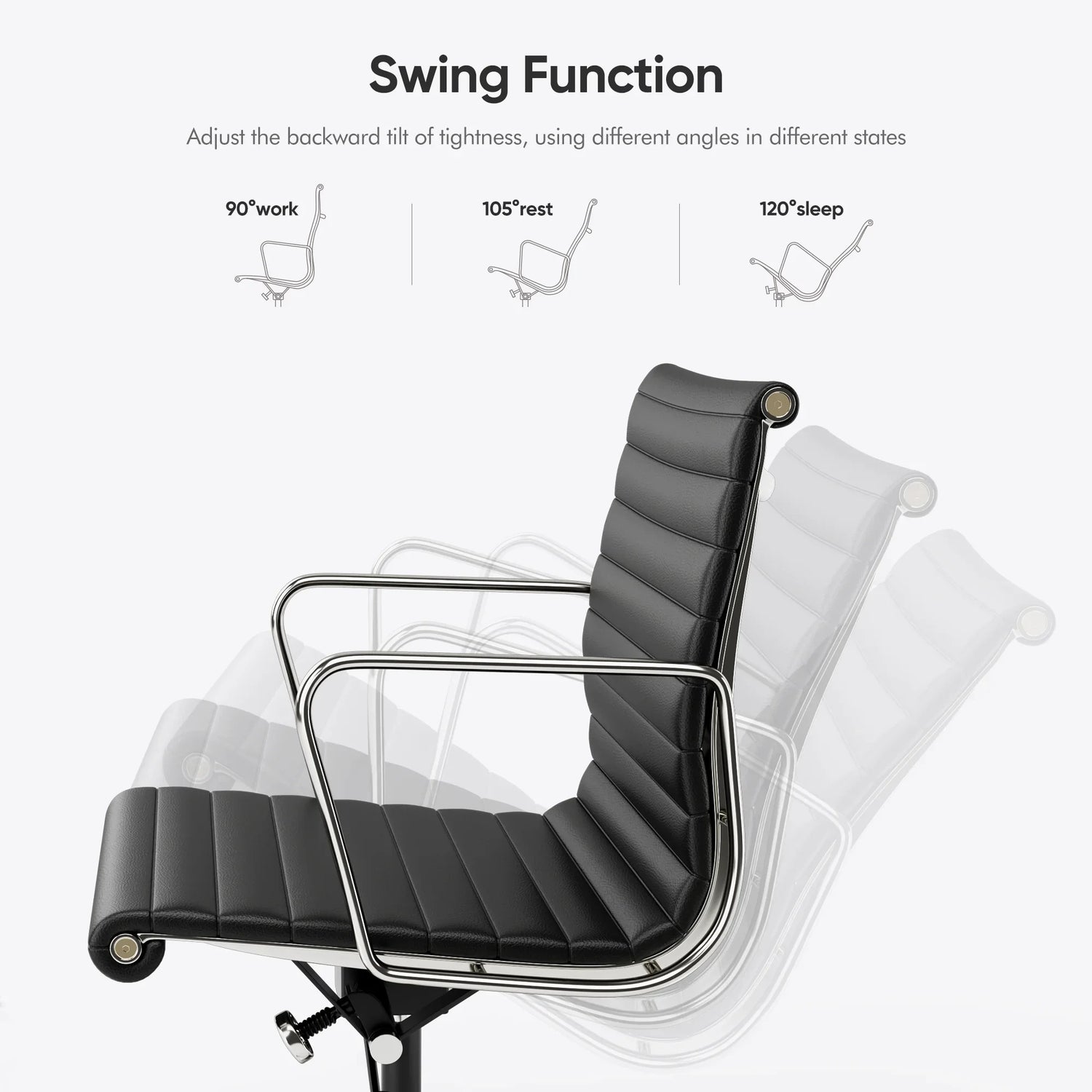 Mid-Back Office Chair Classic Genuine Leather Ergonomic Office Chair Adjustable Swivel Leather Computer Desk Gaming Chair