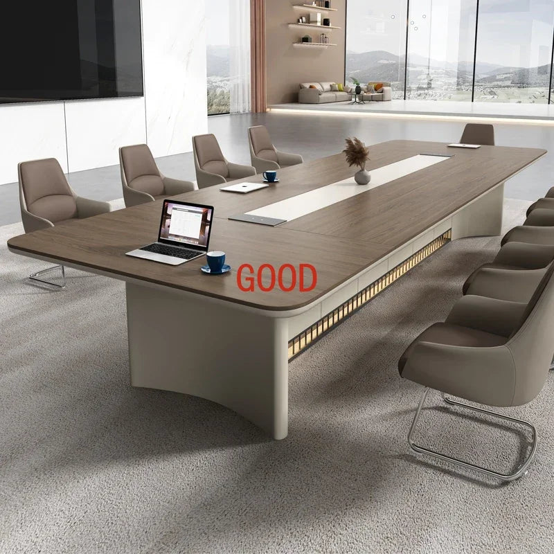 Lacquered Conference Long Table Large Luxury Reception Table Simple Modern Meeting Room Work Desk Training Office Furniture KMOD