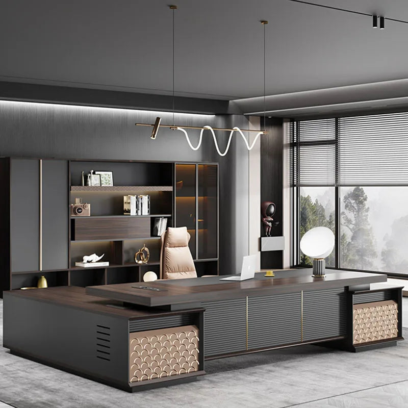 Storage Modern Office Desk Corner Writing Computer Console Laptop Drafting Office Desk Study Scrivania Tavolo Furniture HDH