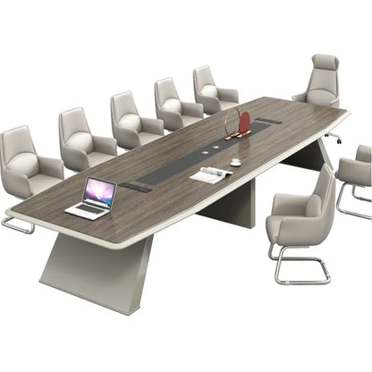 Large conference table and chair combination long table, simple and modern painted double-layer conference room, meeting negotia