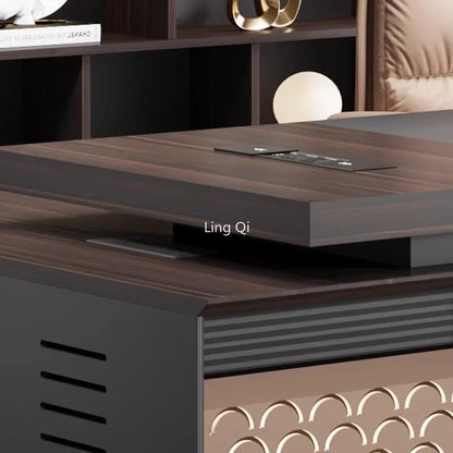 European Luxury L-Shaped Office Desk