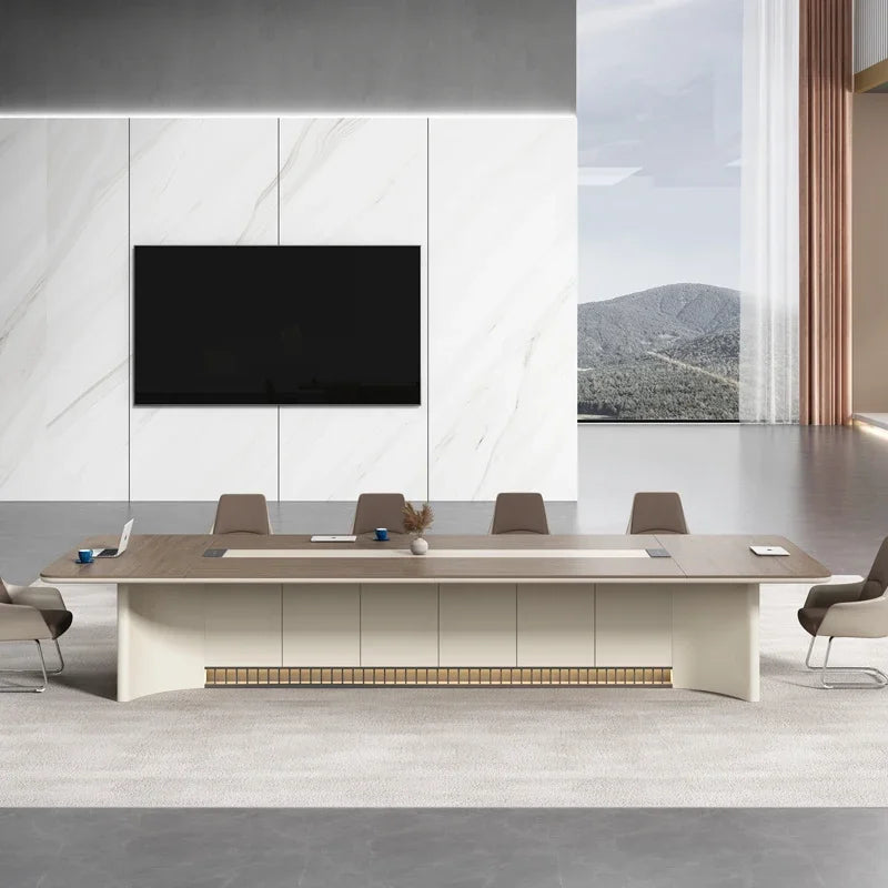 Lacquered Conference Long Table Large Luxury Reception Table Simple Modern Meeting Room Work Desk Training Office Furniture KMOD
