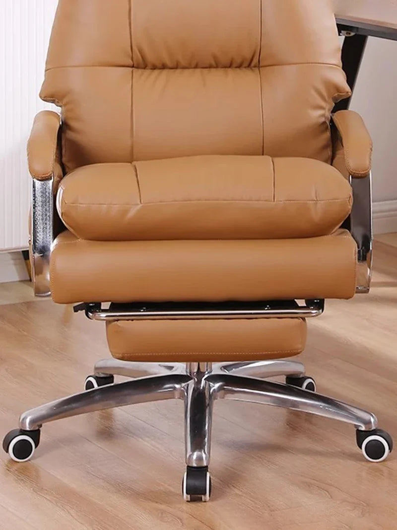 Modern Leather Ergonomic Office Chair Ergonomic Midday Rest Arm Mobile Computer Office Chair Study Cadeira Office Furniture LVOC