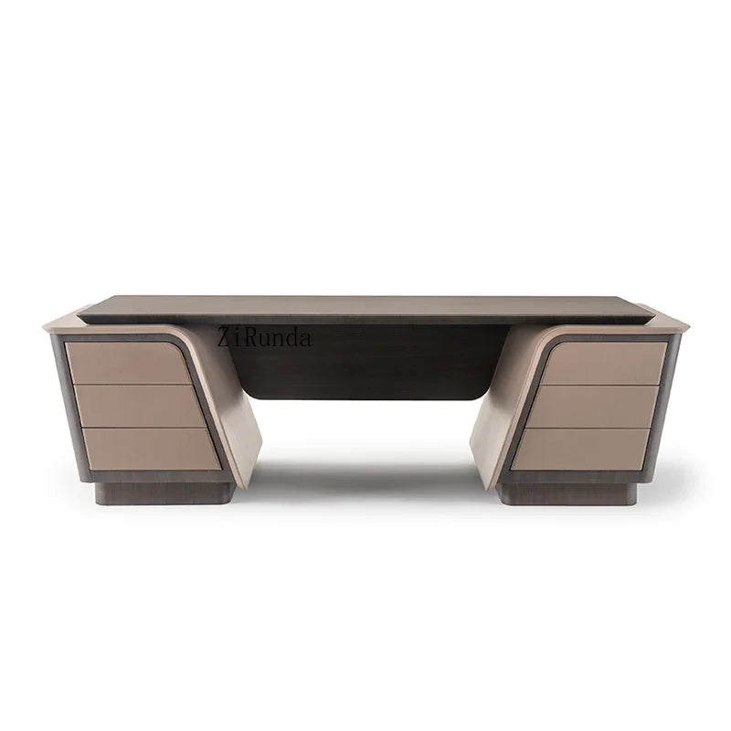 Italian desk household high-end computer desk office light luxury desk and chair combination