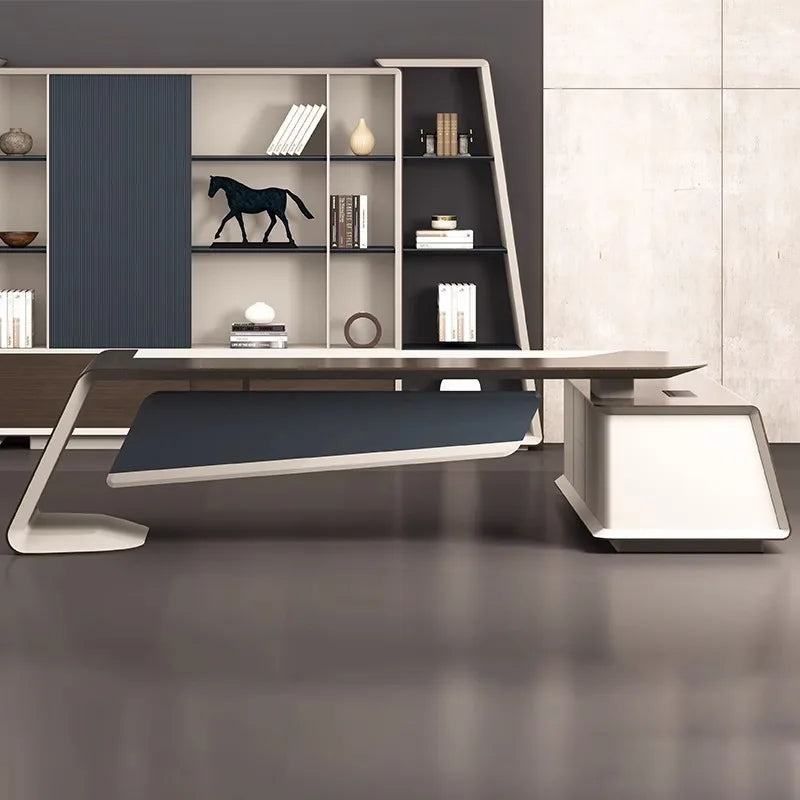 Office boss table President table Large desk Simple modern office furniture Atmospheric light luxury
