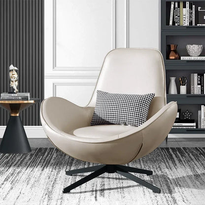 Nordic Design Chair Office Black Metal Leg Cushions Leather Relaxing Armchair Events Interior Silla Nordica Home Furniture