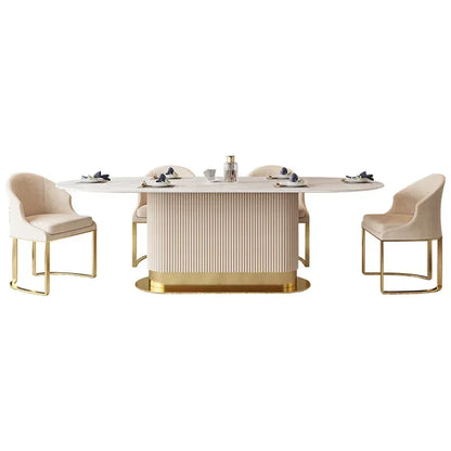 2024 Luxury Modern Oval Dining Table and Chairs Set