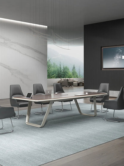 Lacquered conference table Long table Modern large training table Rectangular desk thickened
