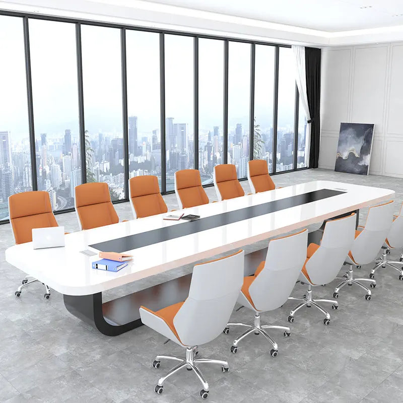 Paint Baking Conference Table Long Table Simple Modern Furniture White Medium and Large Negotiation Table Conference Room Office