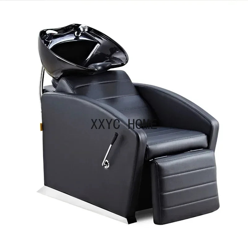 Half Lying Shampoo Chair Simple Barber Shop Sitting Flushing Bed Hairdressing Massage Couch