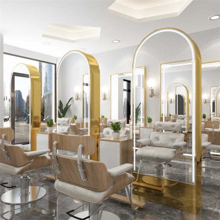 Floor mounted  mirror stand with dedicated wall mounted single-sided mirror stand, fashionable floor mounted double-sided mirror