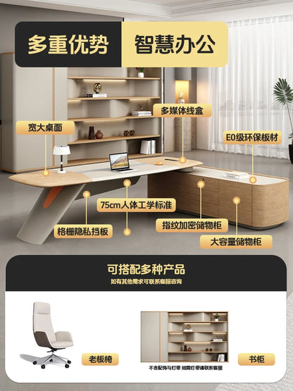 High-end boss Desk—simple and modern design for presidents