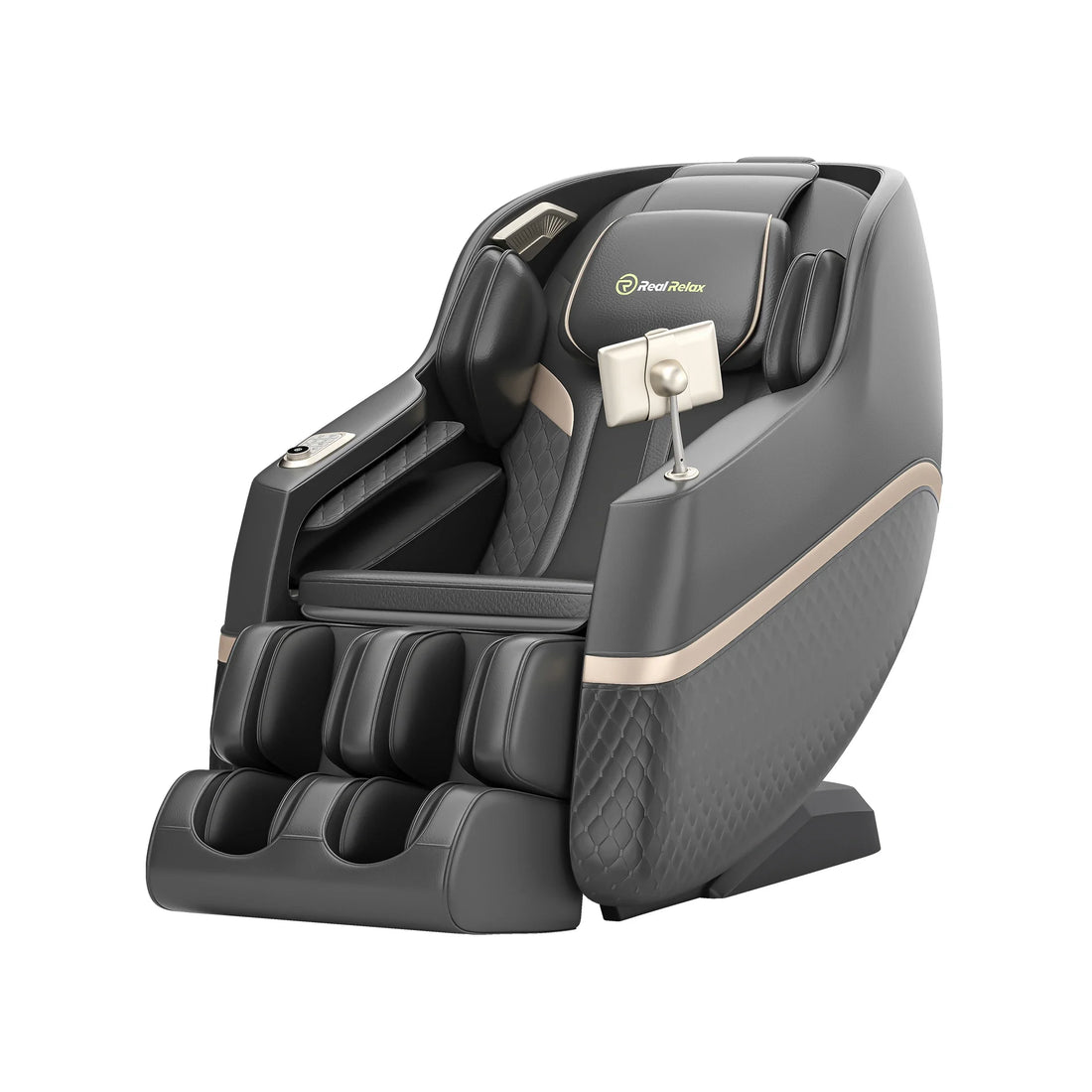 Real Relax Favor 07 SL Track Full Body Zero Gravity Recliner with 18 Modes Yoga Stretch Bluetooth Heating Black Massage Chair