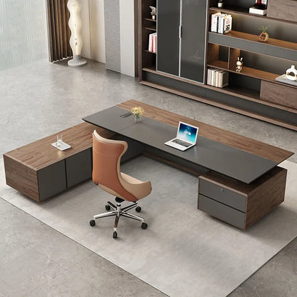Drawers Floor Office Desk Living Room Reception European Luxury Computer Desks L Shaped Organizers Mesa Escritorio Furniture