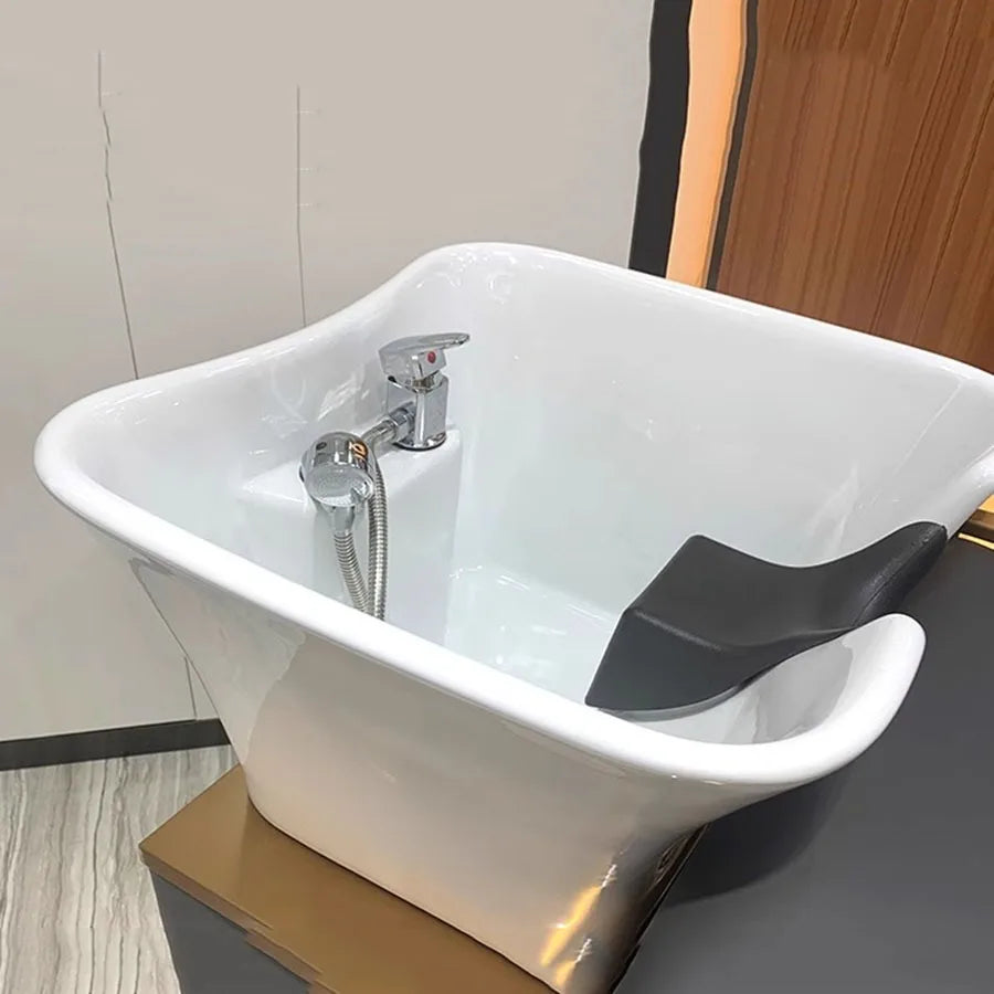 Luxury Barber Equipment Shampoo Chair – Reclining Stylist Basin Chair, Hair Wash &amp; Spa Salon Chair, Relaxing Cadeiras